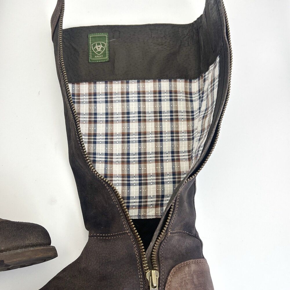 Ariat Creswell Tall Riding Boots Womens Sz 7.5 B Brown Suede H20 Waterproof - Picture 7 of 9